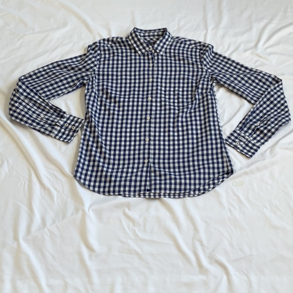 NWT UNTUCKit Women’s Button Down In Gingham Print White/ Blue Sizes 0,2,10,18